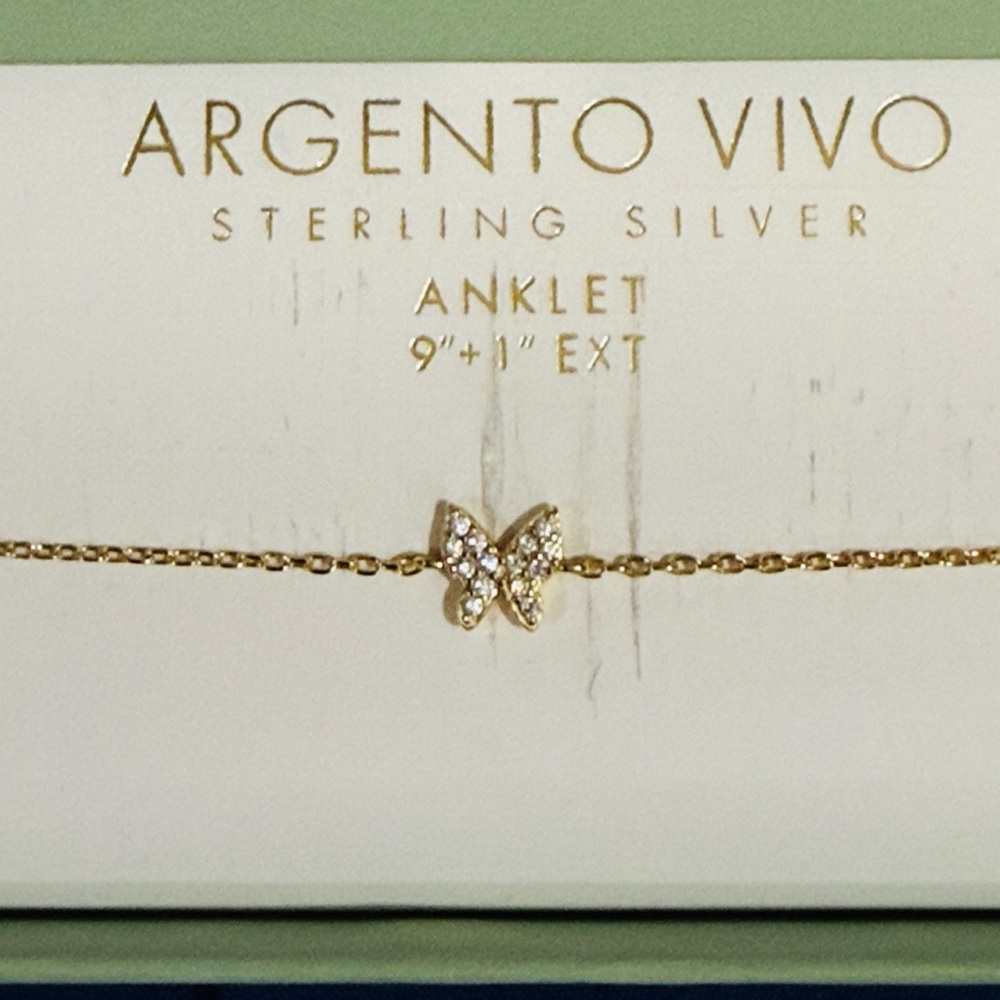 Argento Vivo Gold Butterfly Ankle Bracelet! New in box!